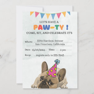 Pug Hond Verjaardagsfeestje Puppy Poot-feestje Ver