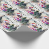 PUG Hond Vrolijk Kerstfeest Cadeaupapier (Hoek)