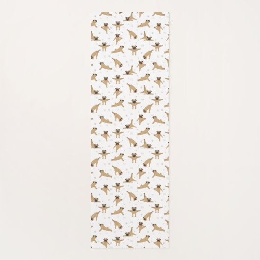 Pug hond Yoga Mat (Achterkant)