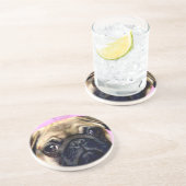 Pug hond zandsteen onderzetter (Zijkant)