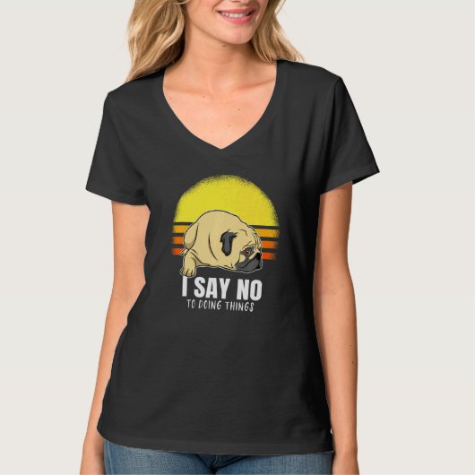 Pug Hond Zonsondergang 36 T-shirt (Voorkant)