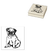 Pug hond, zwart & wit illustratie rubberstempel (Gestempeld)