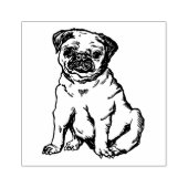 Pug hond, zwart & wit illustratie rubberstempel (Afrduk)