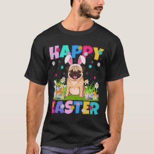 Pug Honden Happy Easter Egg Hunt Bunny Ear Pug Eas T-shirt