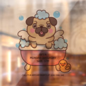 Pug Honden Verzorgings Salon Raamsticker (Vel 2)