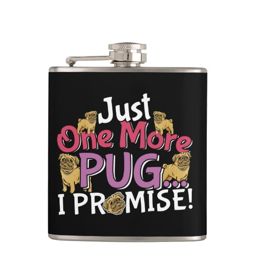 Pug Hondenliefhebber - Nog één belofte Heupfles (Voorkant)