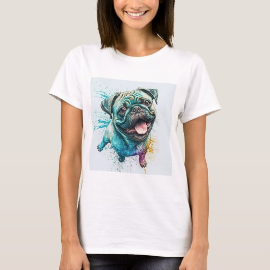 Pug hondenliefhebber T-shirt hond mamma T-shirt (Voorkant)