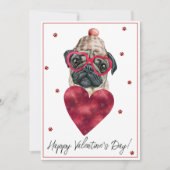 Pug Hondenliefhebber Valentijn Cadeaus Feestdagenkaart (Voorkant)