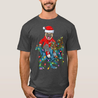 Pug Hondenliefhebber Xmas lampjes met rugleuning D T-shirt