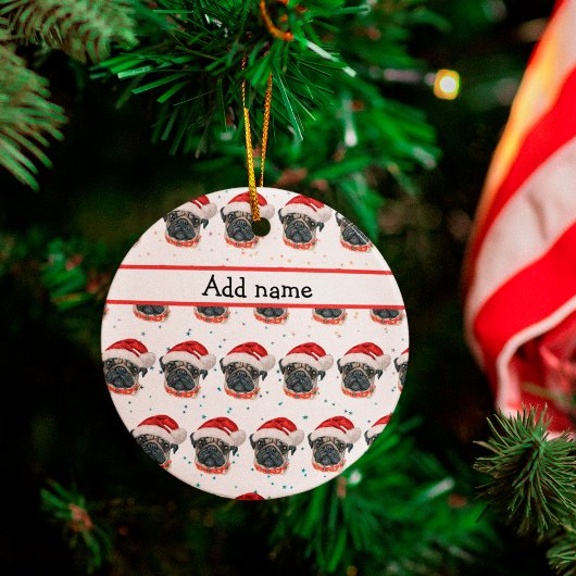 Pug Hondenras Kerst Sterren Keramisch Ornament