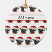 Pug Hondenras Kerst Sterren Keramisch Ornament (Voorkant)