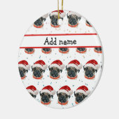 Pug Hondenras Kerst Sterren Keramisch Ornament (Links)