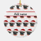 Pug Hondenras Kerst Sterren Keramisch Ornament (Achterkant)