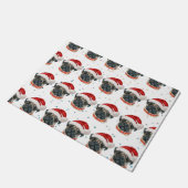 Pug Hondenras Kerststerren Deurmat (Schuin)