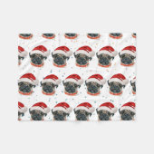 Pug Hondenras Kerststerren Fleece Deken (Voorkant (Horizontaal))