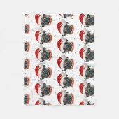 Pug Hondenras Kerststerren Fleece Deken (Voorkant)