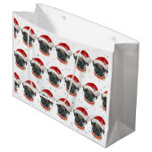 Pug Hondenras Kerststerren Groot Cadeauzakje (Voorkant Gekanteld)