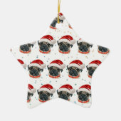 Pug Hondenras Kerststerren Keramisch Ornament (Voorkant)