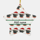 Pug Hondenras Kerststerren Keramisch Ornament (Achterkant)
