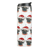 Pug Hondenras Kerststerren Thermosbeker (Gedraaid links)