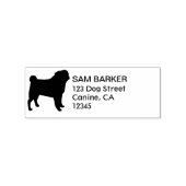 Pug Hondenras Silhouet Retouradres Rubberstempel (Gestempeld)