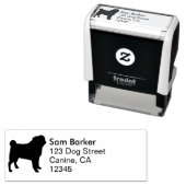 Pug Hondenras Silhouet Retouradres Zelfinktende Stempel (In situ)