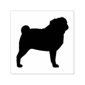 Pug Hondenras Silhouet Zelfinktende Stempel (Design)