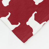 Pug Hondenras Silhouettes Pattern Red en White Fleece Deken (Hoek)
