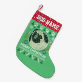 Pug Hondenras Ugly KerstSweater Kleine Kerstsok (Voorkant (Hangend))