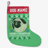 Pug Hondenras Ugly KerstSweater Kleine Kerstsok (Voorkant)