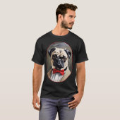 Pug-hondportret in jasje en das t-shirt (Voorkant volledig)