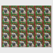 Pug-horloges voor Santa Cadeaupapier (Vlak)