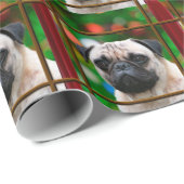 Pug-horloges voor Santa Cadeaupapier (Rol Hoek)