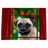 Pug-horloges voor Santa Large Cadeautasje (Voorkant)