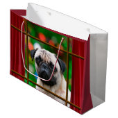 Pug-horloges voor Santa Large Cadeautasje (Voorkant Gekanteld)