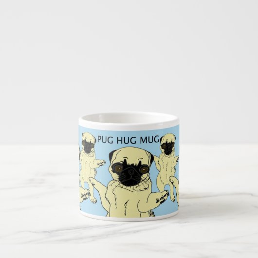 "Pug Hug Mok" Espresso Kop (Voorkant)