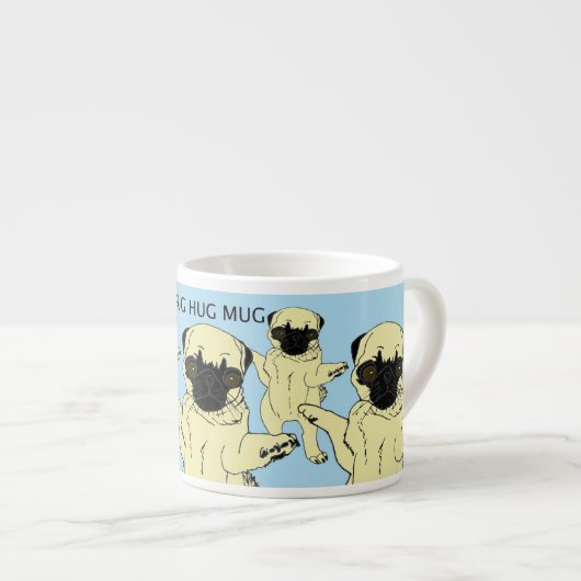 "Pug Hug Mok" Espresso Kop (Voorkant rechts)