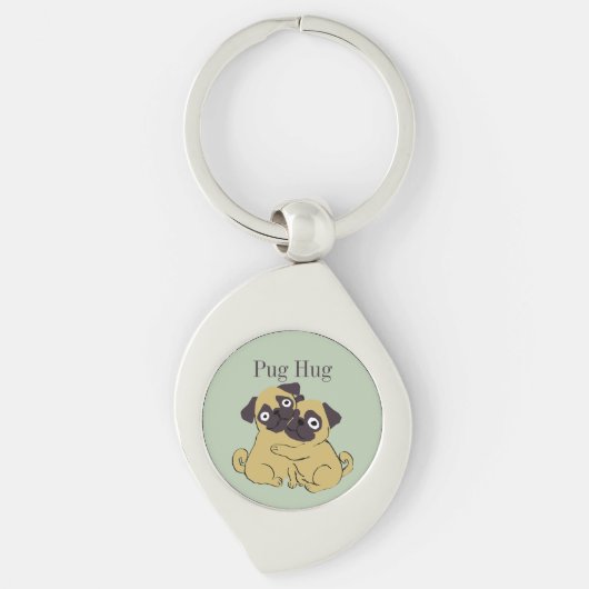 Pug hug  sleutelhanger (Voorkant)