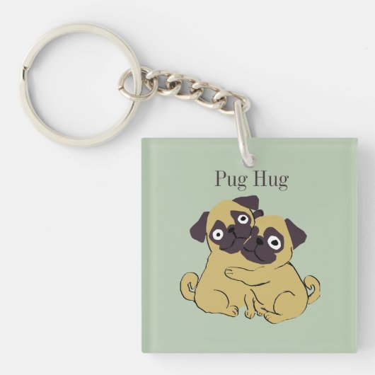 Pug hug sleutelhanger (voorkant)