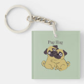 Pug hug  sleutelhanger (voorkant)