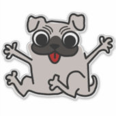 Pug Hugs Sticker (Voorkant)