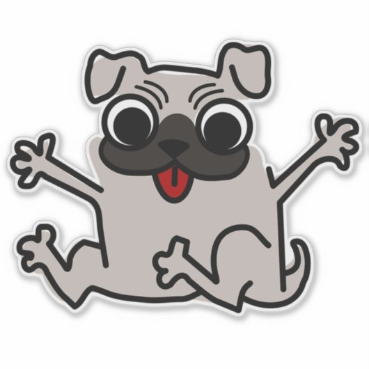 Pug Hugs Sticker (Voorkant)