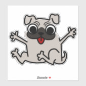 Pug Hugs Sticker (Vel)