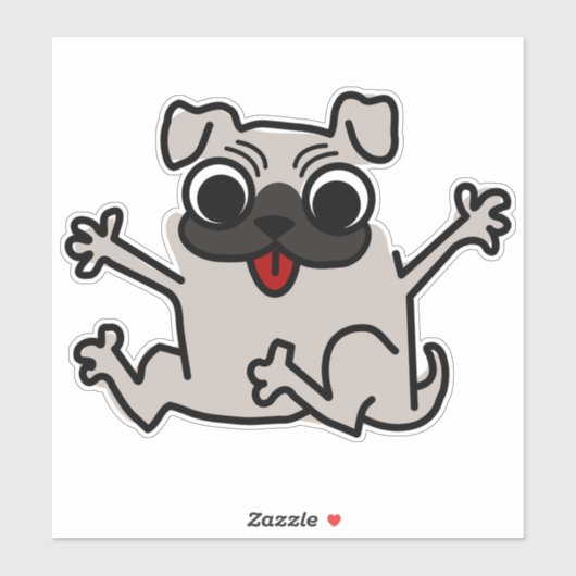 Pug Hugs Sticker (Vel)