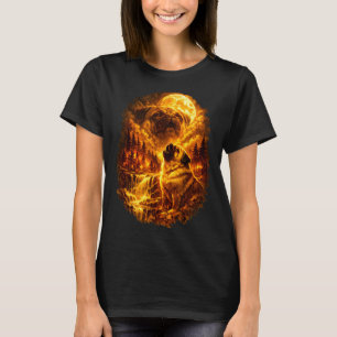 Pug huilt naar de maan dramatische volle maan t-shirt