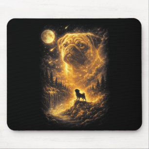 Pug huilt naar de maan vintage 90s hond meme hond  muismat