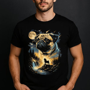 Pug Huilt Naar De Maan Vintage 90S T-shirt