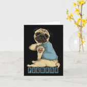 Pug I Love mam Tattoo Dog, Funny Moederdag Gift Kaart (Gele Bloem)