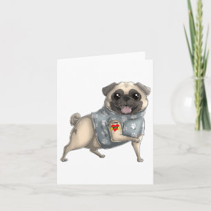 Pug I Love Mam Tattoo Dog Shirt Funny Moederdag Kaart
