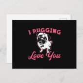 Pug I Pugging Love You Dog Dogs  Funny Briefkaart (Voorkant / Achterkant)